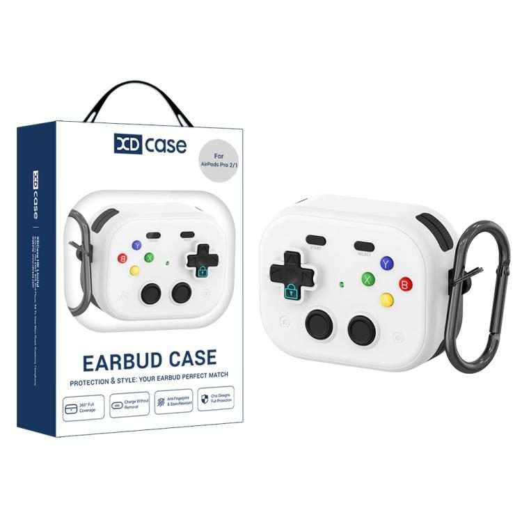 For AirPods Pro 2 / 1 XDcase Retro Game Console Design Earbuds Protective Case(White)
