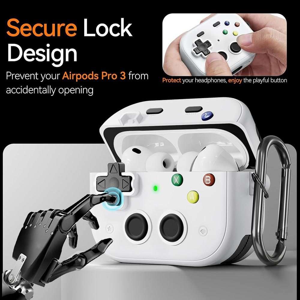 For AirPods Pro 2 / 1 XDcase Retro Game Console Design Earbuds Protective Case(White)