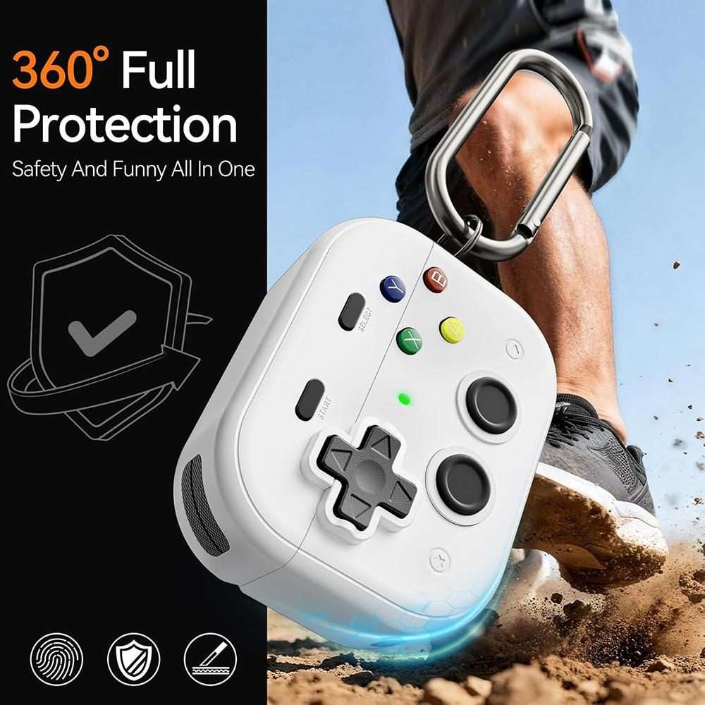 For AirPods Pro 2 / 1 XDcase Retro Game Console Design Earbuds Protective Case(White)