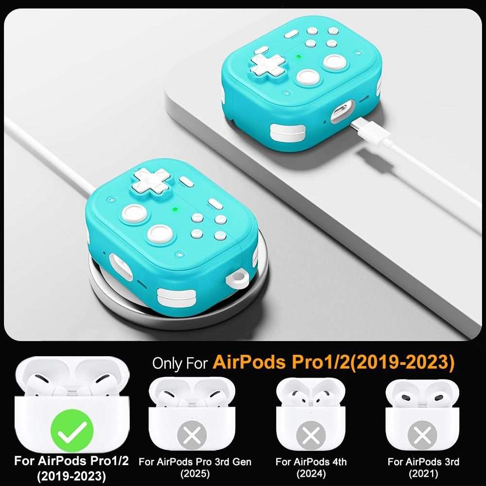 For AirPods Pro 2 / 1 XDcase Retro Game Console Design Earbuds Protective Case(Blue)