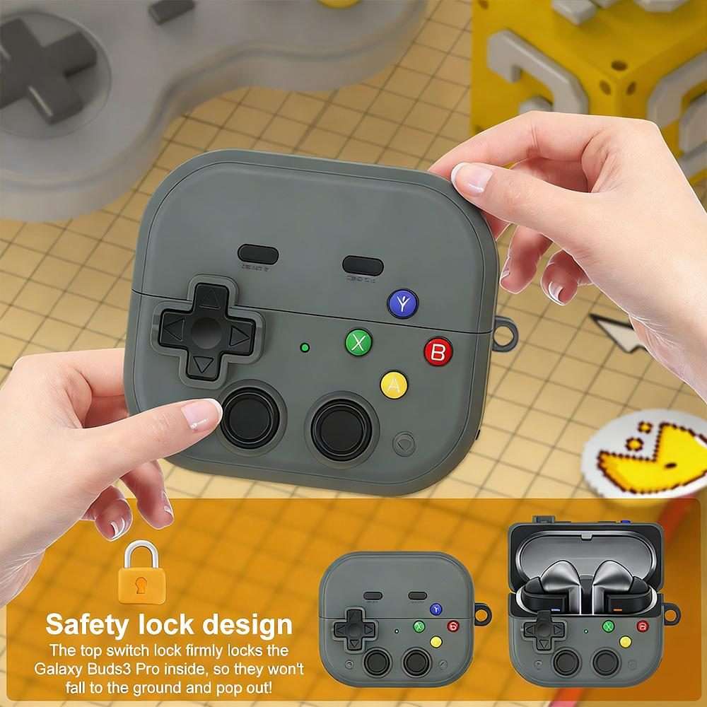 For Samsung Galaxy Buds3 / 3 Pro / 3 FE XDcase Retro Game Console Design Earbuds Protec ... (Blue)