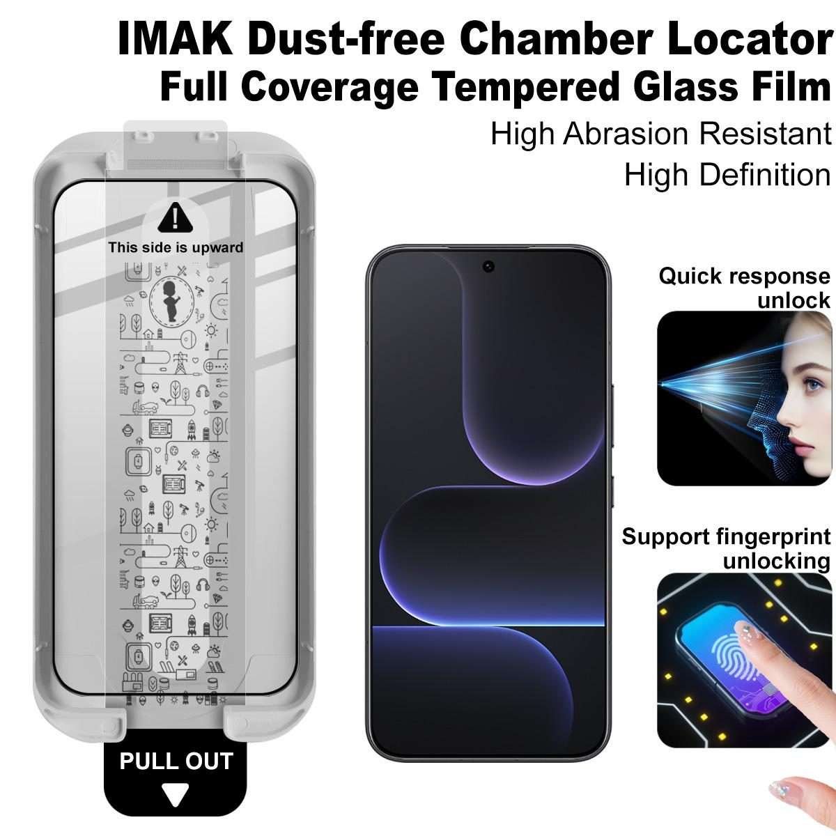 For Honor 500 Global/500 Pro Global imak Dust-free Chamber Locator Full Coverage Tempered Glass Fi