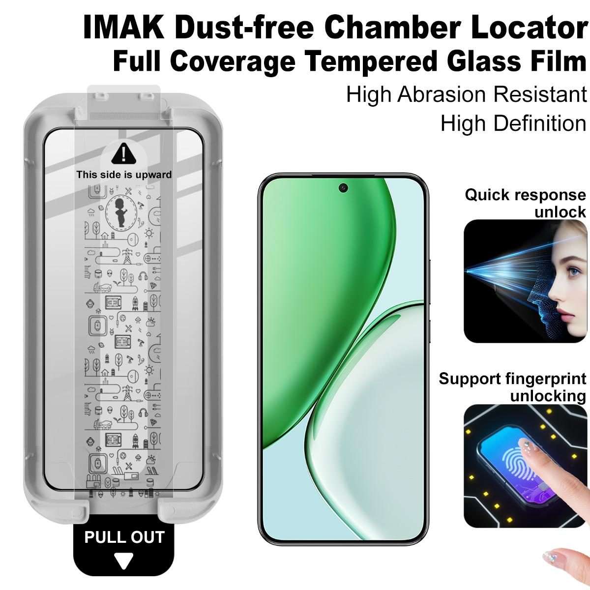 For Honor X70 5G/Magic8 Lite/X9d 5G imak Dust-free Chamber Locator Full Coverage Tempered Glass Fi