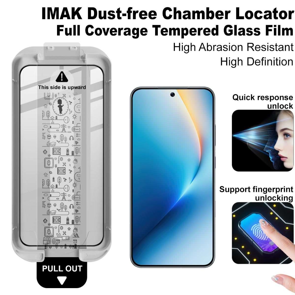 For Honor Win 5G/Win RT 5G imak Dust-free Chamber Locator Full Coverage Tempered Glass Film