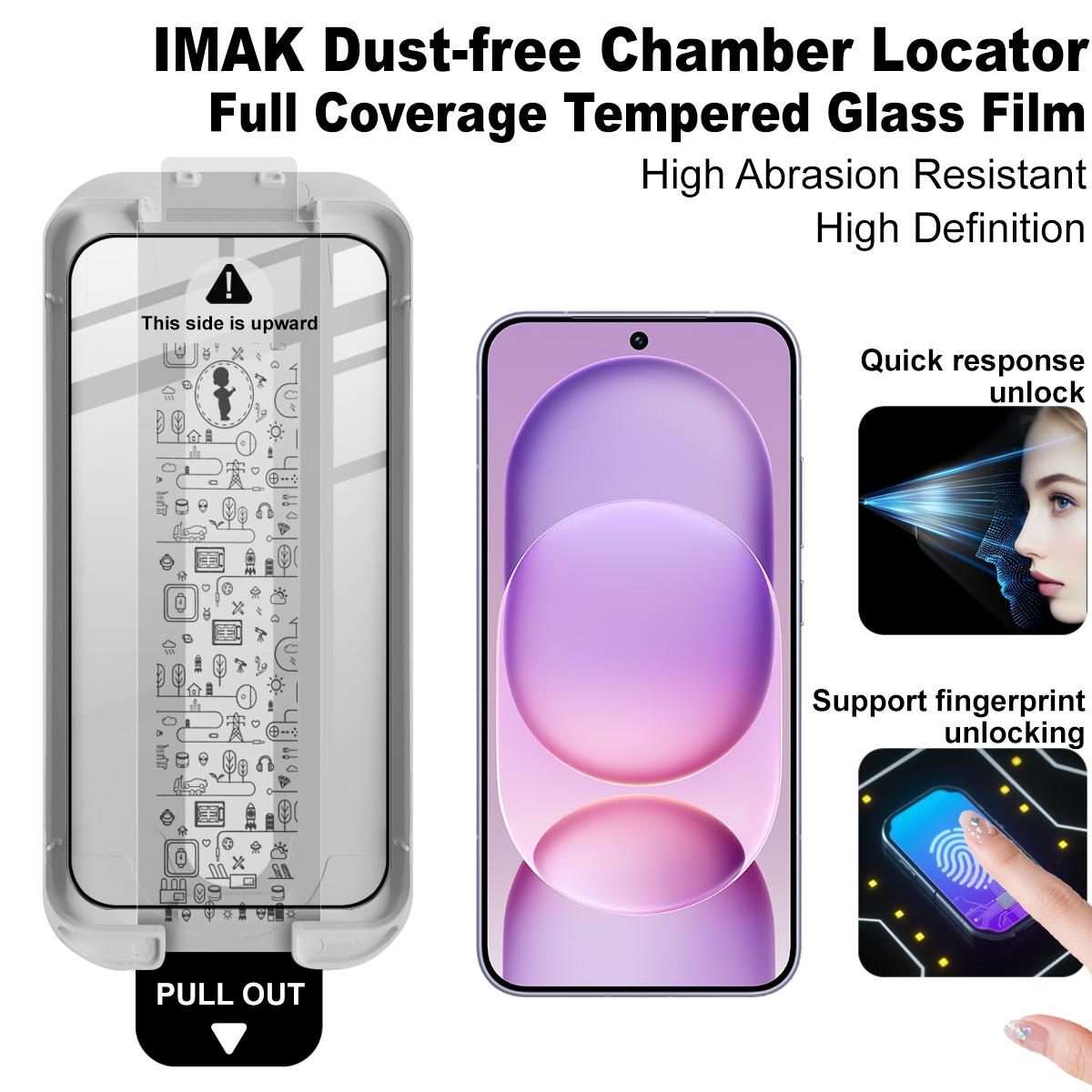 For Honor Magic8 Pro Air 5G imak Dust-free Chamber Locator Full Coverage Tempered Glass Film