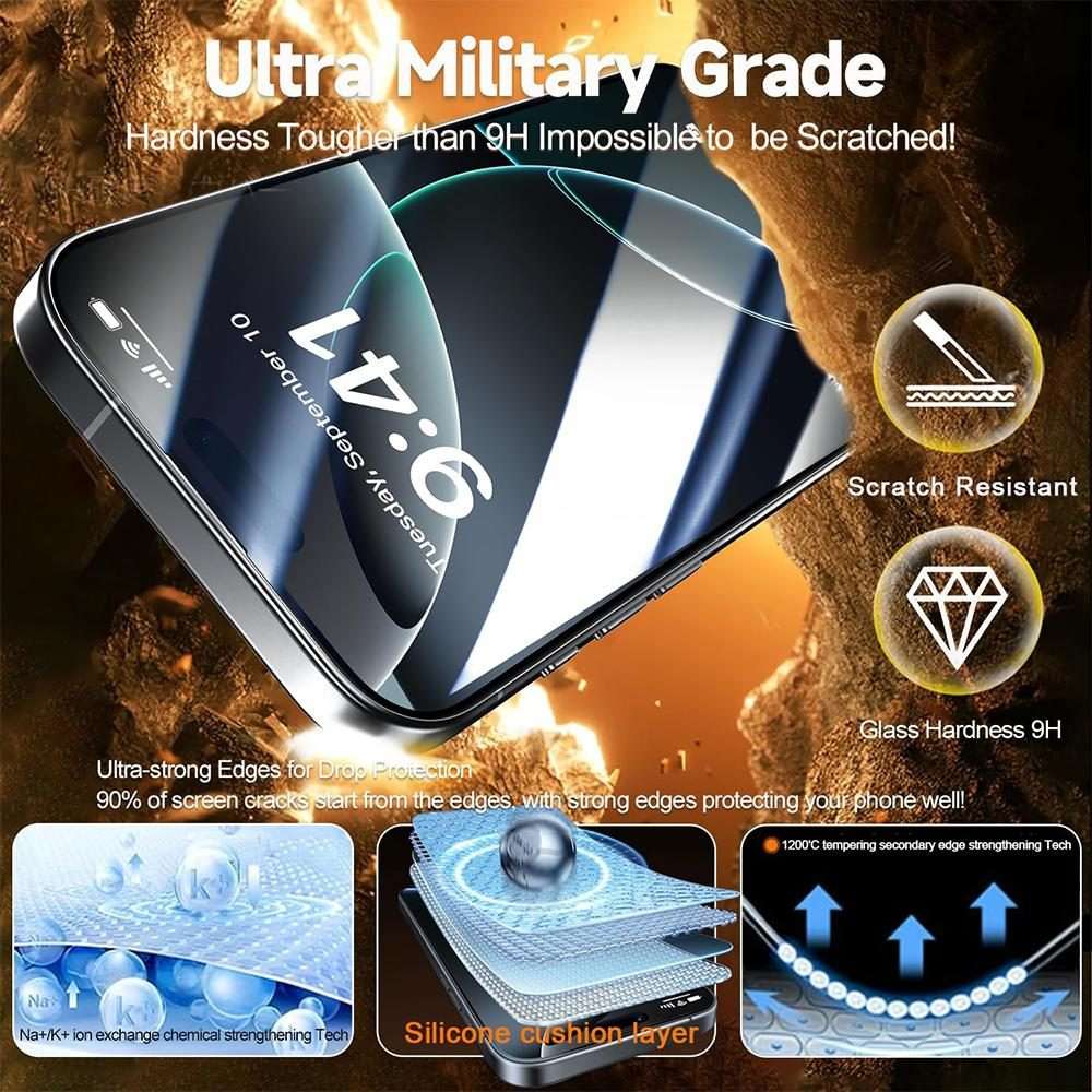 For iPhone 16 Pro Max XDcase 5pcs / Pack Silk Screen Printed HD Tempered Glass Film