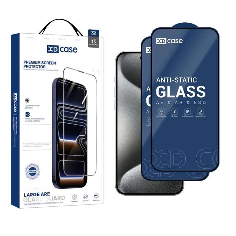For iPhone 15 Pro Max XDcase 2pcs / Pack Silk Screen Printed HD Tempered Glass Film