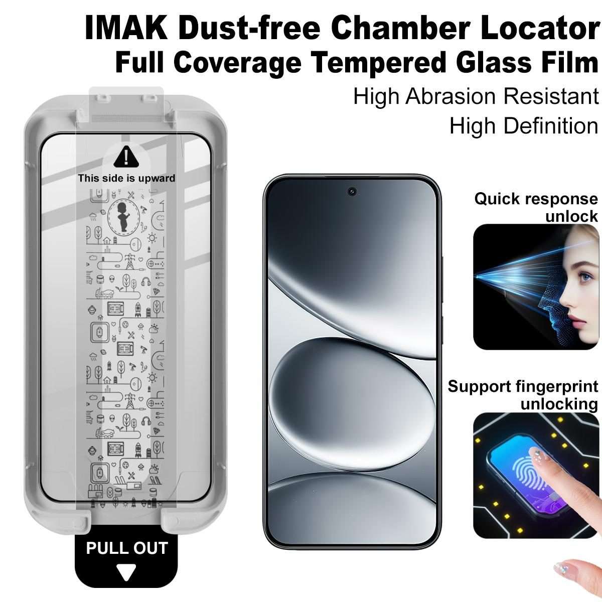For Redmi Note 15 Pro 5G Global 163.6 imak Dust-free Chamber Locator Full Coverage Tempered Glass
