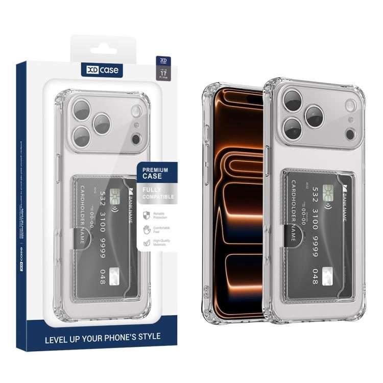 For iPhone 17 Pro Max XDcase Clear TPU Card Slot Precision Hole Phone Case(Transparent)