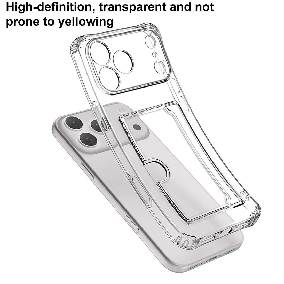 For iPhone 17 Pro Max XDcase Clear TPU Card Slot Precision Hole Phone Case(Transparent)