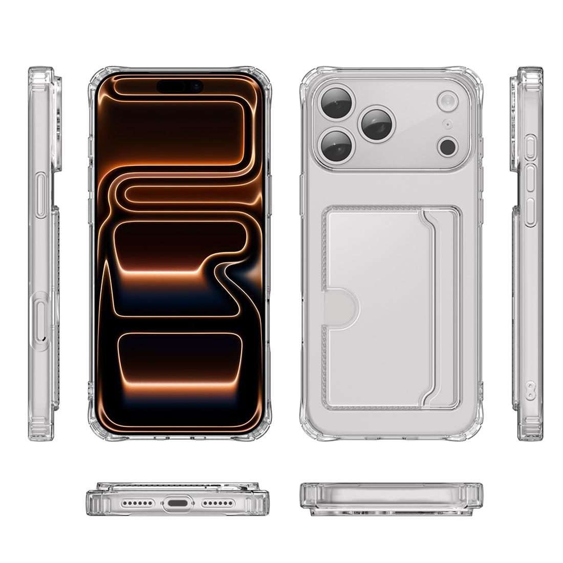 For iPhone 17 Pro XDcase Clear TPU Card Slot Precision Hole Phone Case(Transparent)