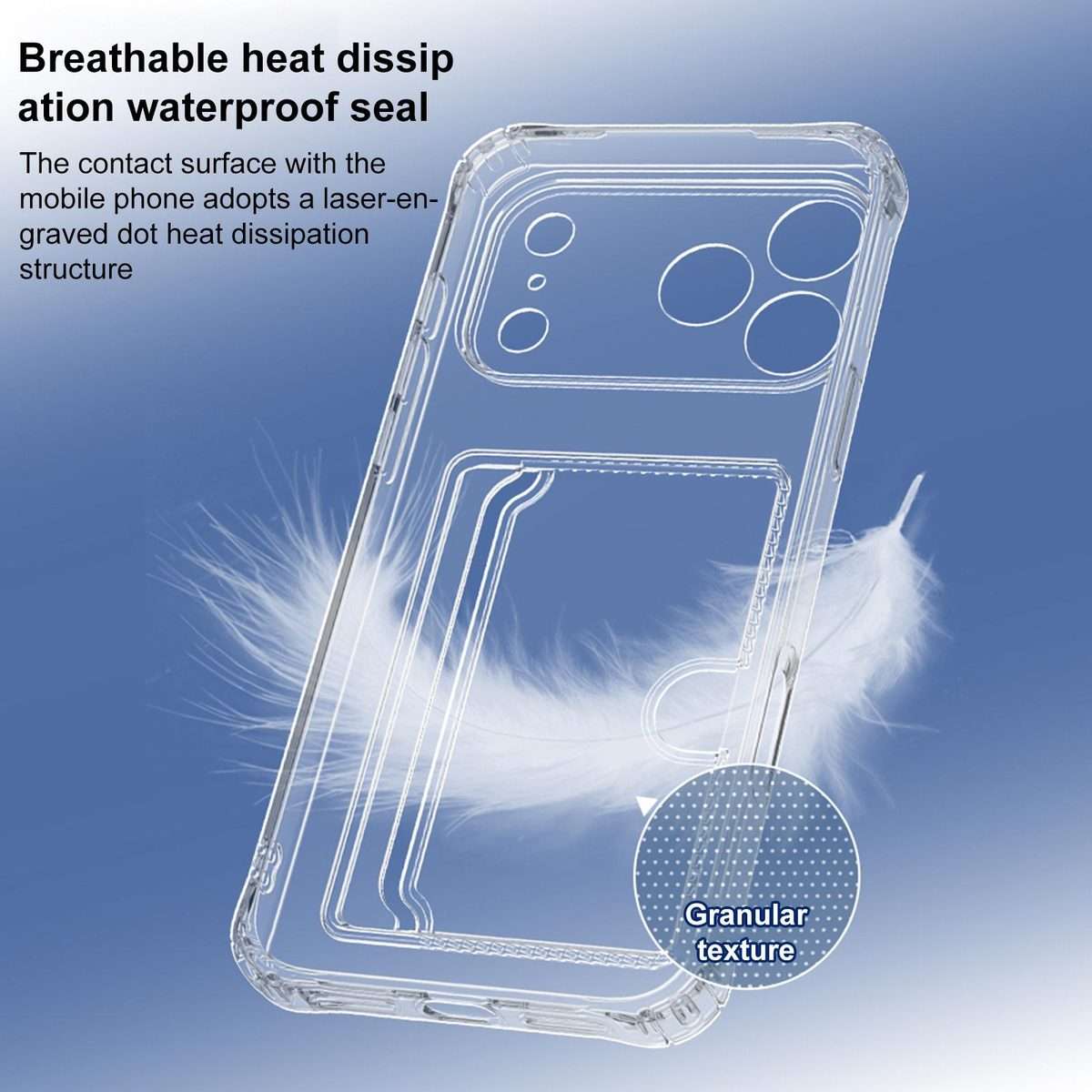 For iPhone 17 Pro XDcase Clear TPU Card Slot Precision Hole Phone Case(Transparent)