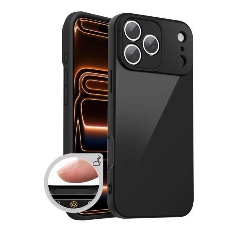 For iPhone 17 Pro XDcase AI Button Integrated Full Coverage Imitation Silicone Phone Case(Black)