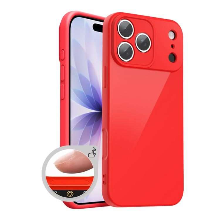 For iPhone 17 Pro XDcase AI Button Integrated Full Coverage Imitation Silicone Phone Case(Red)