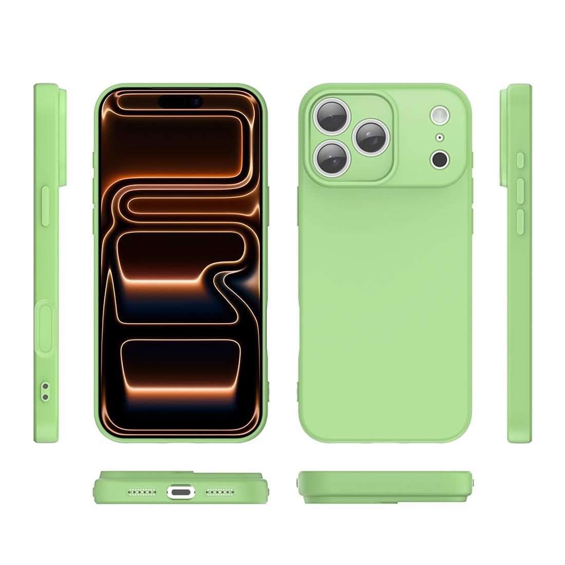 For iPhone 17 Pro XDcase AI Button Integrated Full Coverage Imitation Silicone Phone Case(Green)