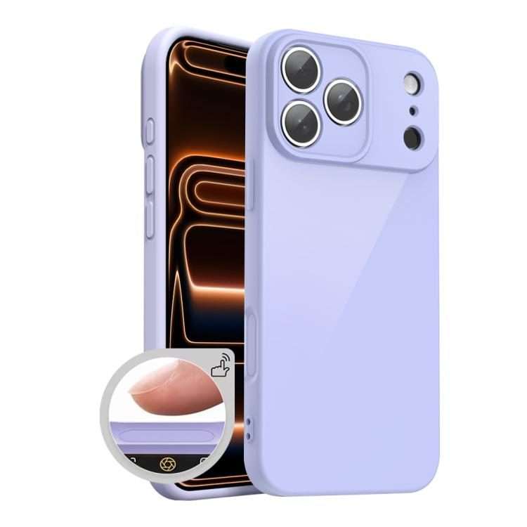 For iPhone 17 Pro XDcase AI Button Integrated Full Coverage Imitation Silicone Phone Case(Purple)