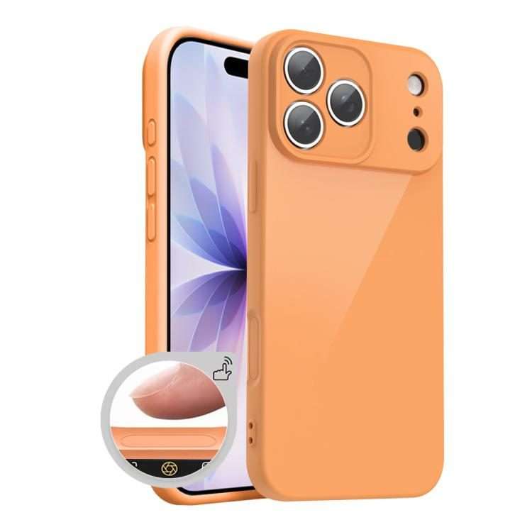 For iPhone 17 Pro XDcase AI Button Integrated Full Coverage Imitation Silicone Phone Case(Orange)