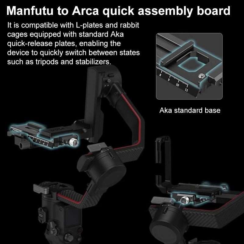 For DJI RS4 / RS3 / RSC2 SmallRig Gimbal Mount Extended Quick Release Plate