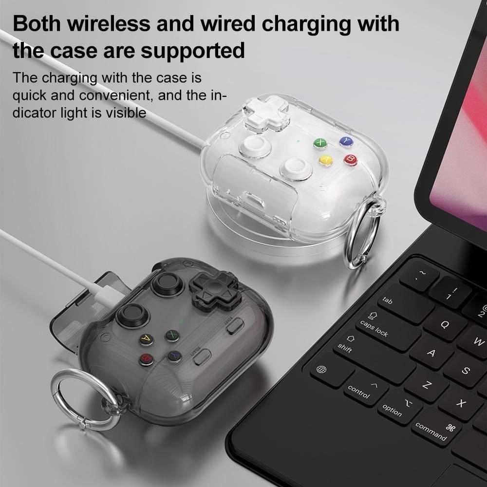 For AirPods Pro 3 XDcase Transparent Retro Game Console Design Earbuds Case with Holde ... (White)