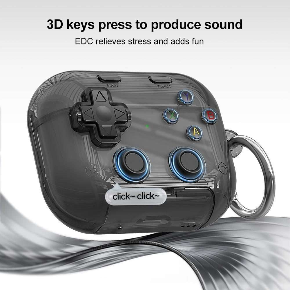 For AirPods Pro 3 XDcase Transparent Retro Game Console Design Earbuds Case with Holde ... (White)