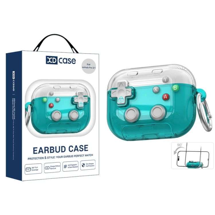 For AirPods Pro 2 / 1 XDcase Transparent Retro Game Console Design Earbuds ... (Transparent Green)