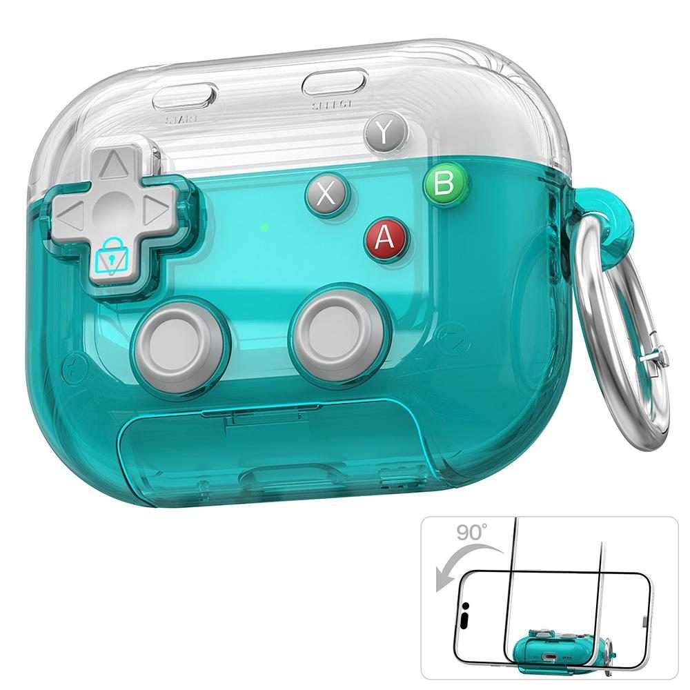 For AirPods Pro 2 / 1 XDcase Transparent Retro Game Console Design Earbuds ... (Transparent Green)