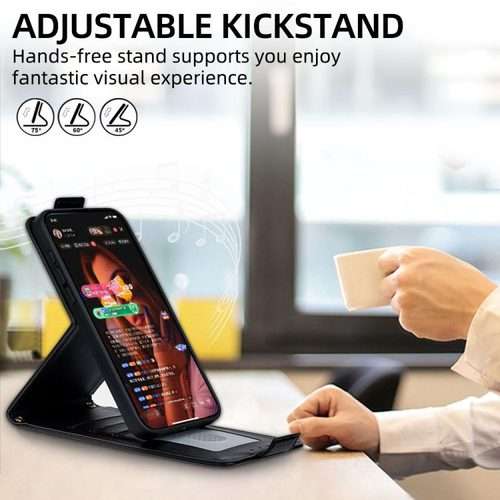 For Redmi K90 5G Vertical Flip Cover Solid Color Vegan Leather Phone Case with Crossbo ... (Black)