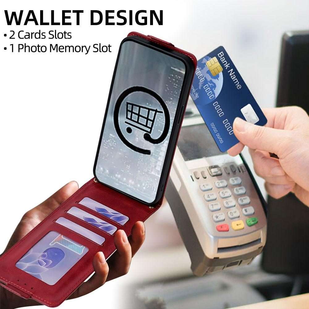For Redmi Note 15 Pro 5G Global 163.6mm Vertical Flip Cover Solid Color Vegan Leather Ph ... (Red)