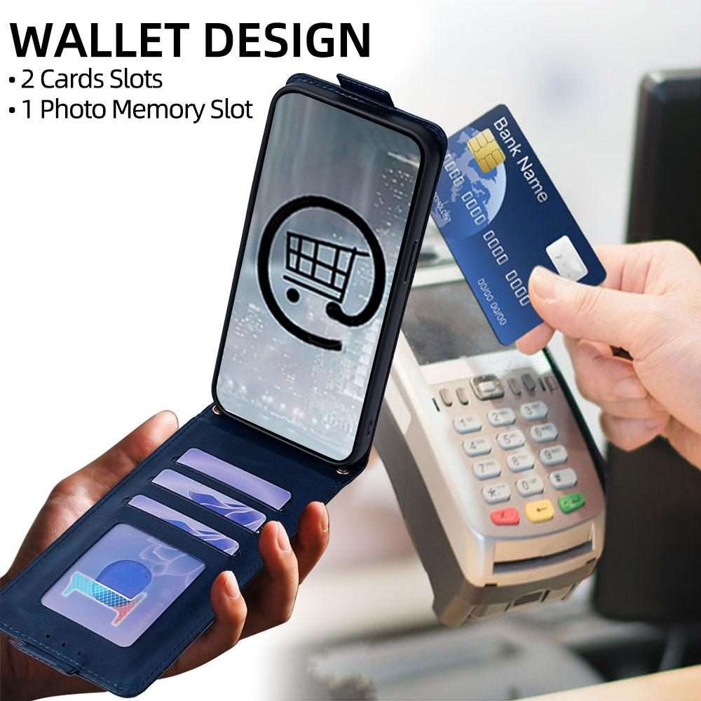 For Redmi Note 15 Pro+ 5G Global 163.3mm Vertical Flip Cover Solid Color Vegan Leather ... (Blue)