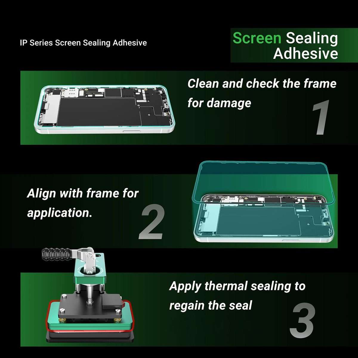 For iPhone 15 Pro 2UUL IP Series Screen Sealing Adhesive (5pcs/Box)