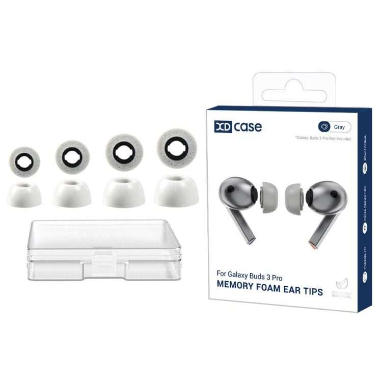 For Samsung Galaxy Buds3 Pro XDcase 4 Pairs Replacement Memory Foam Ear Tips, XS/S/M/L Size(Grey)