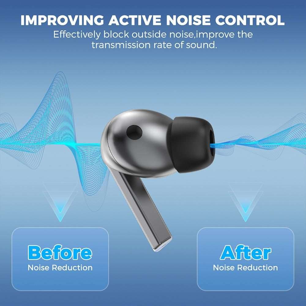 For Samsung Galaxy Buds3 Pro XDcase 4 Pairs Replacement Memory Foam Ear Tips, XS/S/M/L Size(Grey)