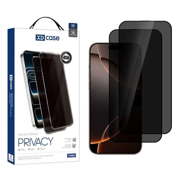 For iPhone 16 Pro Max XDcase 2pcs / Pack Silk Screen Printed Anti-Peep Tempered Glass Screen Prote