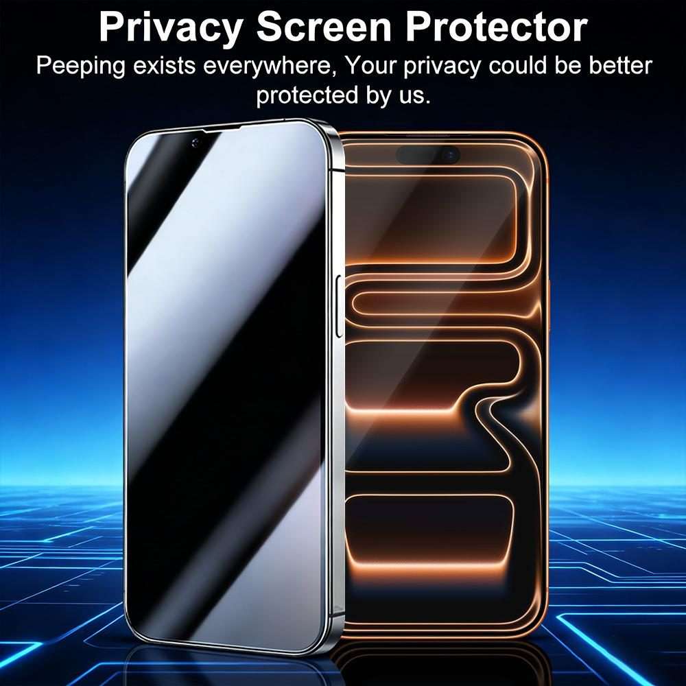For iPhone 15 Pro Max XDcase 2pcs / Pack Silk Screen Printed Anti-Peep Tempered Glass Screen Prote