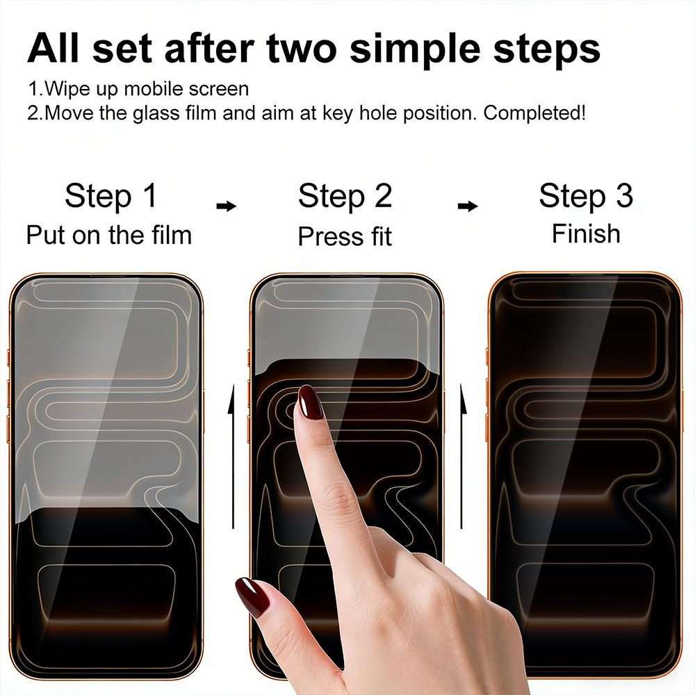 For iPhone 15 Pro Max XDcase 2pcs / Pack Silk Screen Printed Anti-Peep Tempered Glass Screen Prote