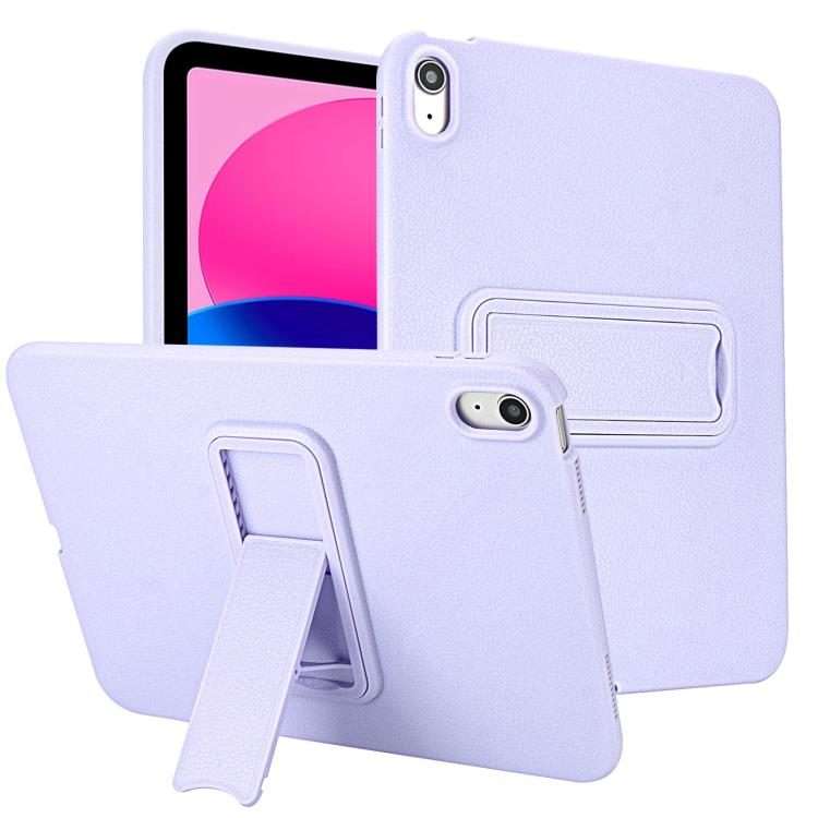 For iPad Air 11 2026 / 2025 / 2024 Leather-Textured PU Shockproof Tablet Case with Holder(Purple)