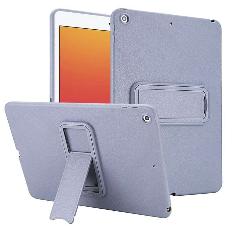 For iPad 10.2 2021 / 2020 / 2019 Leather-Textured PU Shockproof Tablet Case wi ... (Lavender Gray)
