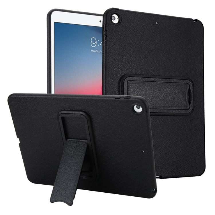 For iPad Air / Air 2 / 9.7 2017 / 2018 Leather-Textured PU Shockproof Tablet Case with ... (Black)
