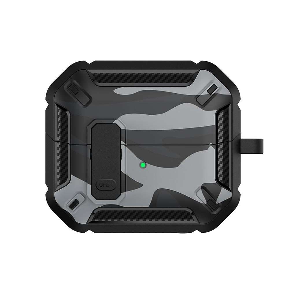 For Samsung Galaxy Buds3 / 3 Pro / 3 FE XDcase Camouflage Security Lock Earbuds C ... (Black Gray)