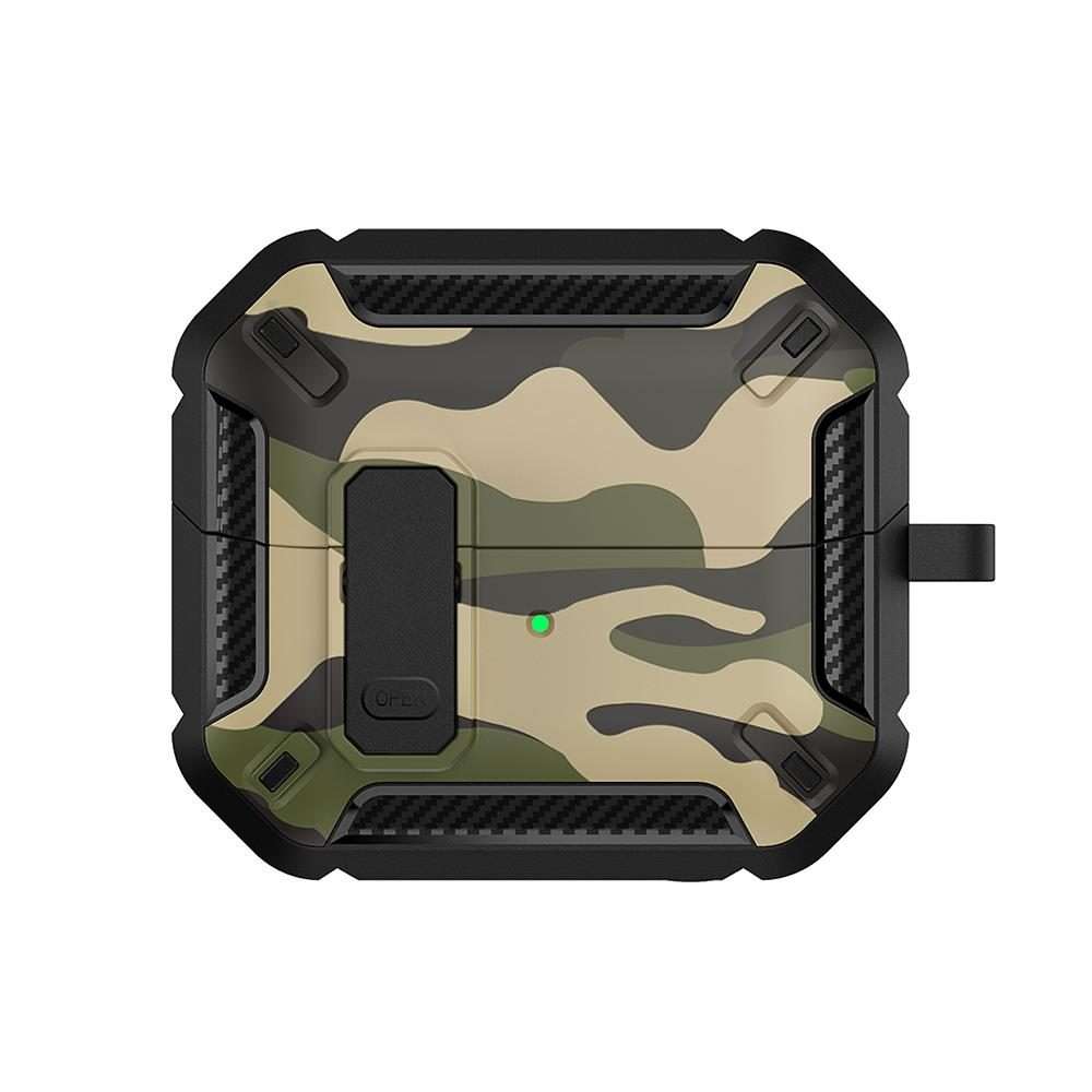 For Samsung Galaxy Buds3 / 3 Pro / 3 FE XDcase Camouflage Security Lock Earbuds C ... (Army Green)