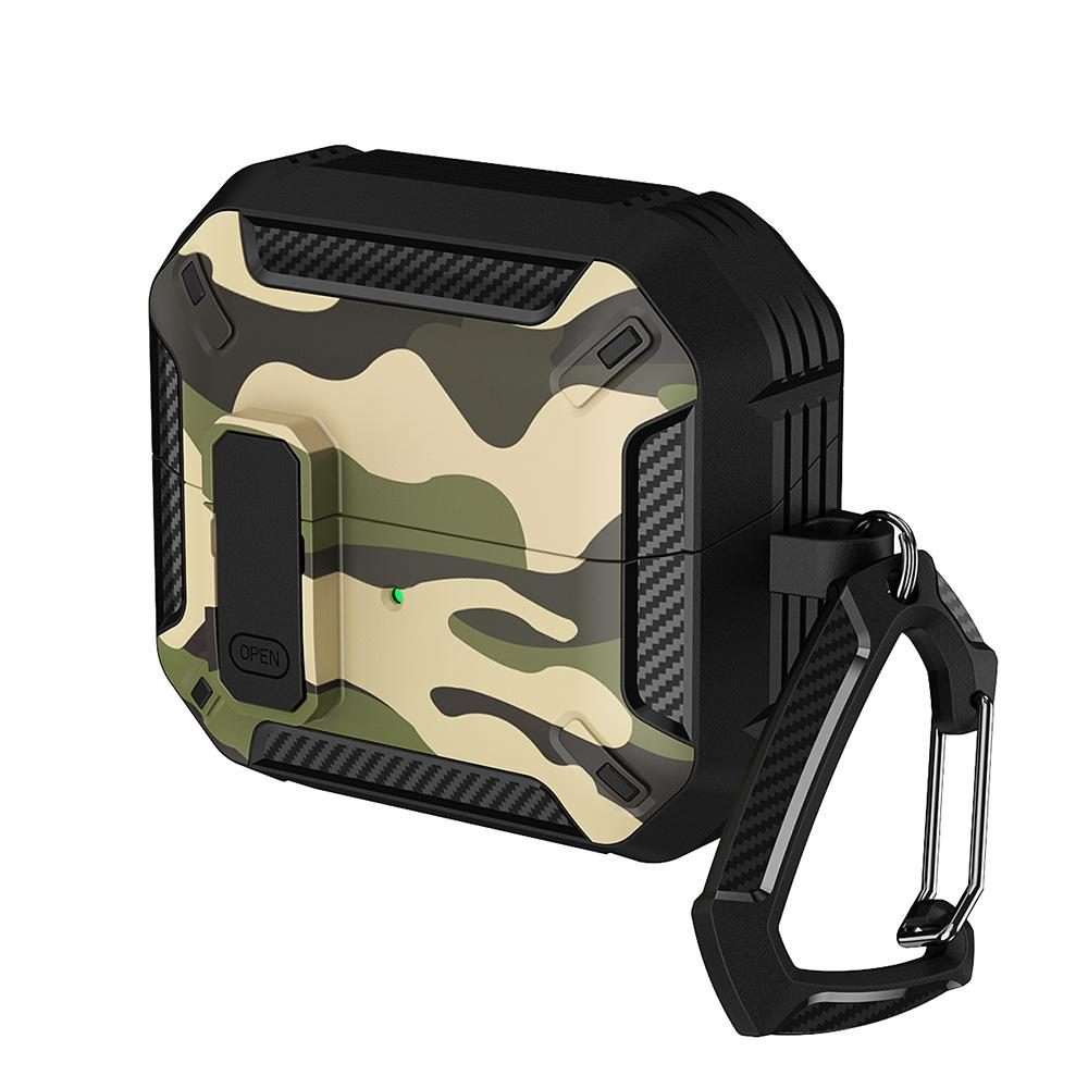 For Samsung Galaxy Buds3 / 3 Pro / 3 FE XDcase Camouflage Security Lock Earbuds C ... (Army Green)