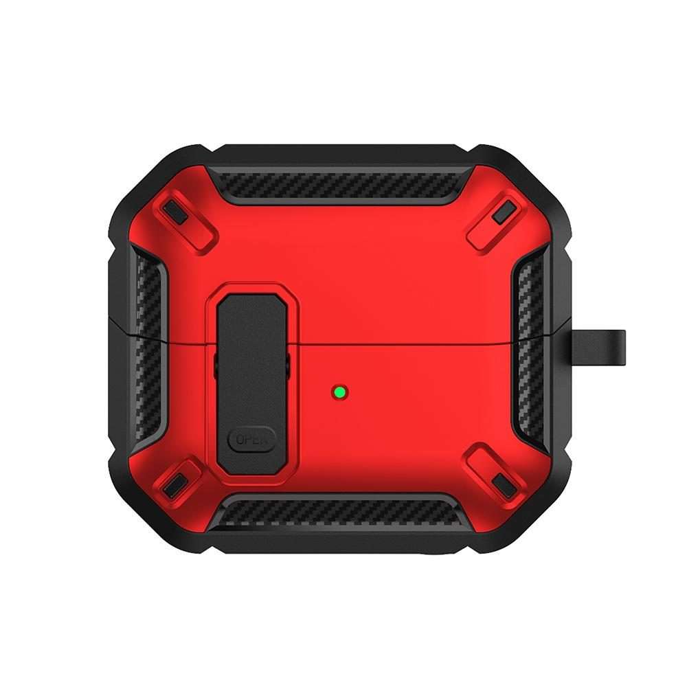 For Samsung Galaxy Buds3 / 3 Pro / 3 FE XDcase Solid Color Security Lock Earbuds Case wi ... (Red)