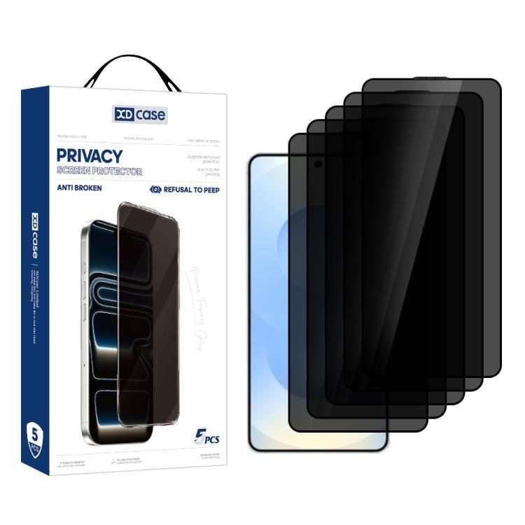 For Samsung Galaxy S25 5G XDcase 5pcs / Pack Silk Screen Printed Anti-Peep Tempered Glass Screen P