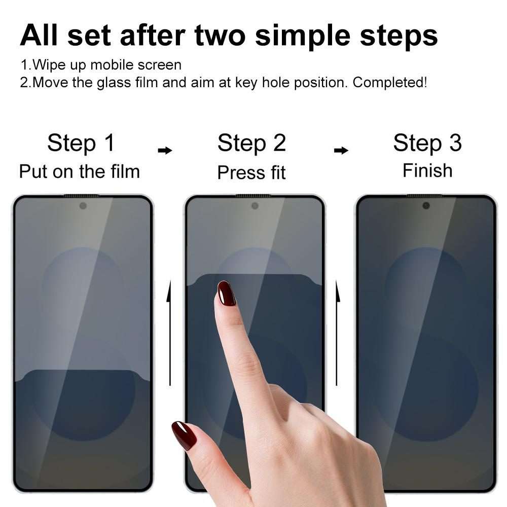 For Samsung Galaxy S25 5G XDcase 5pcs / Pack Silk Screen Printed Anti-Peep Tempered Glass Screen P