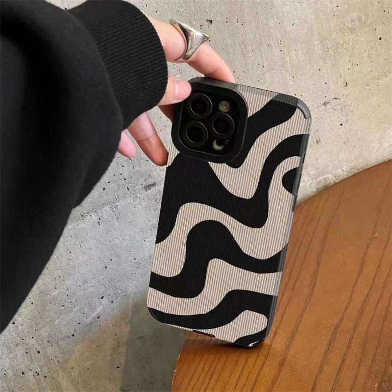For iPhone 16 Pro Leather-Textured TPU Phone Case(Zebra Pattern)
