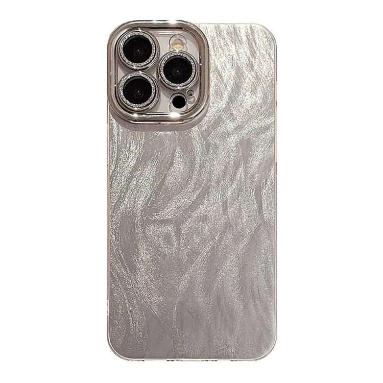 For iPhone 15 Pro Feather-Gauze Laser Phone Case with Lens Film