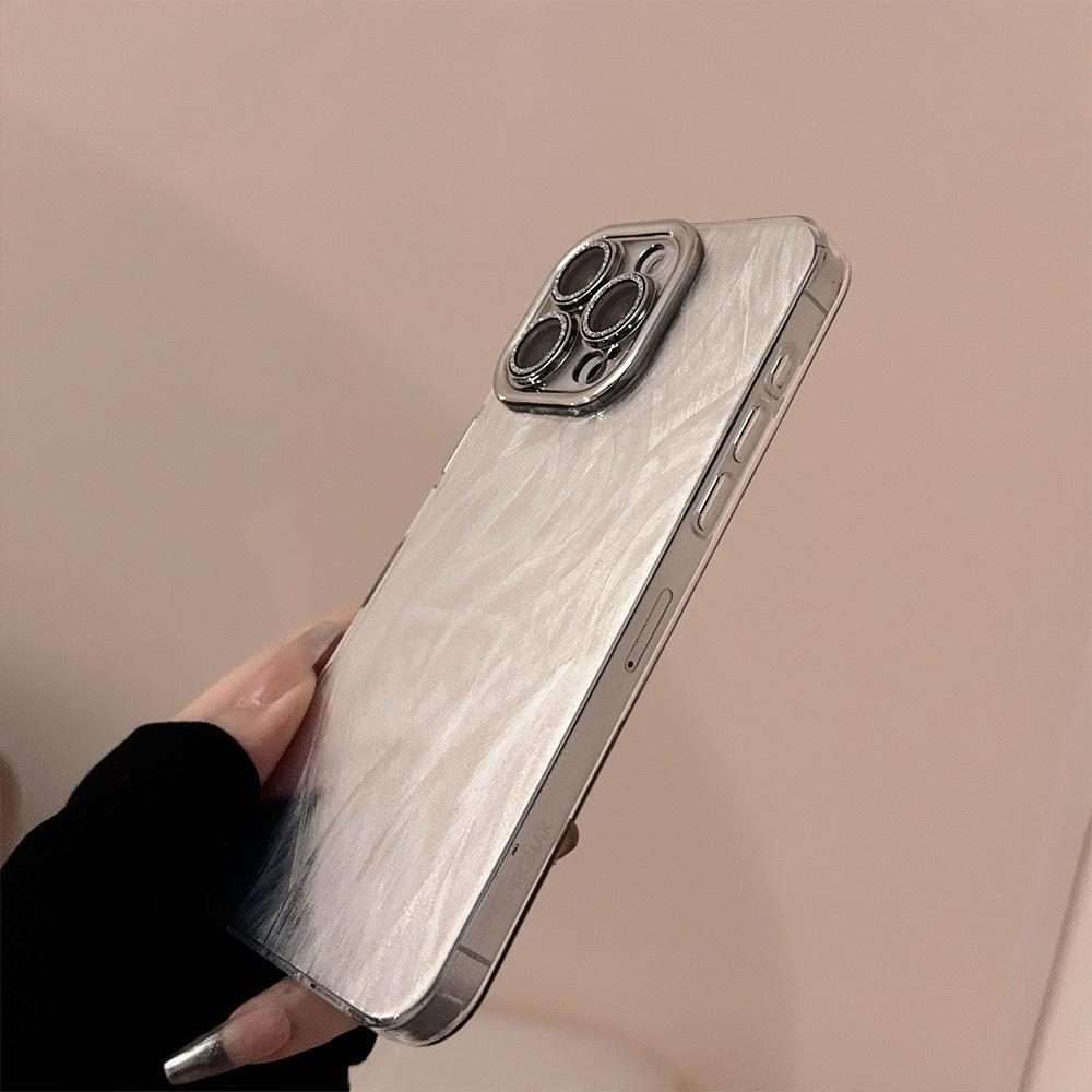 For iPhone 15 Pro Feather-Gauze Laser Phone Case with Lens Film