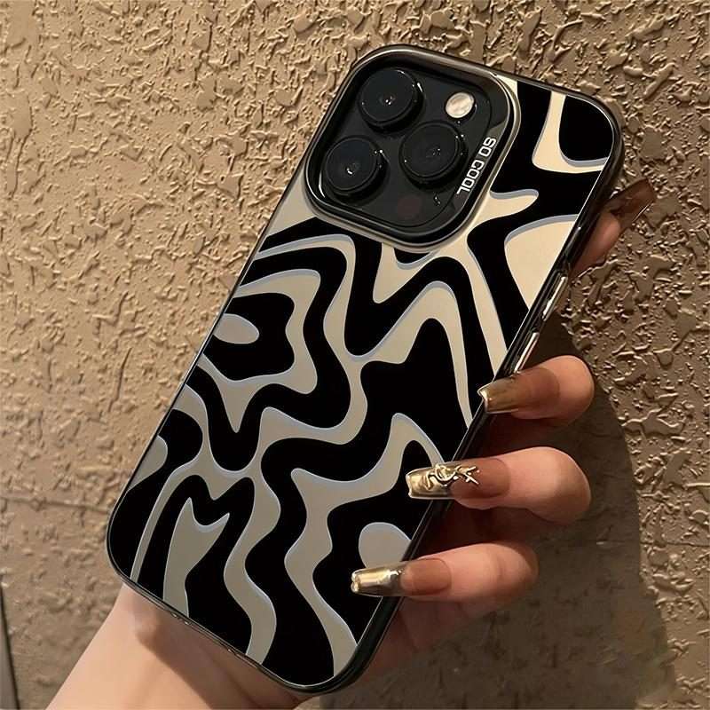 For iPhone 11 Pro Max Wavy Stripes Pattern Frosted IMD 2-in-1 PC Phone Case(Pink)
