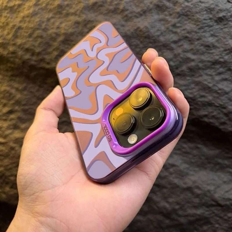 For iPhone 11 Pro Max Wavy Stripes Pattern Frosted IMD 2-in-1 PC Phone Case(Pink)