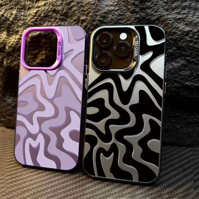 For iPhone 11 Pro Wavy Stripes Pattern Frosted IMD 2-in-1 PC Phone Case(Pink)